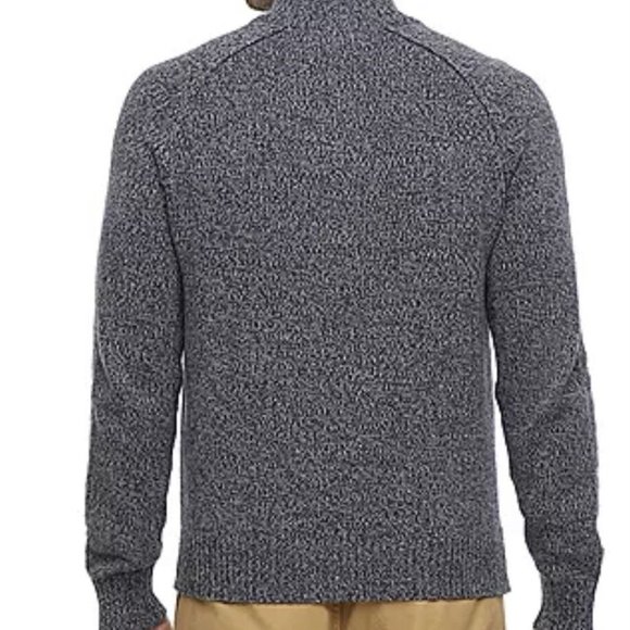 MUTUAL WEAVE Mens XL Fitted Mock Neck Long Sleeve Cotton Pullover Sweater NWT - Picture 2 of 2